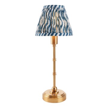 Endon 114796 - LED Dimmable επαναφορτιζόμενο επιτραπέζιο φωτιστικό BURLEY LED/1,5W/5V 3600 mAh ορείχαλκος/μπλε